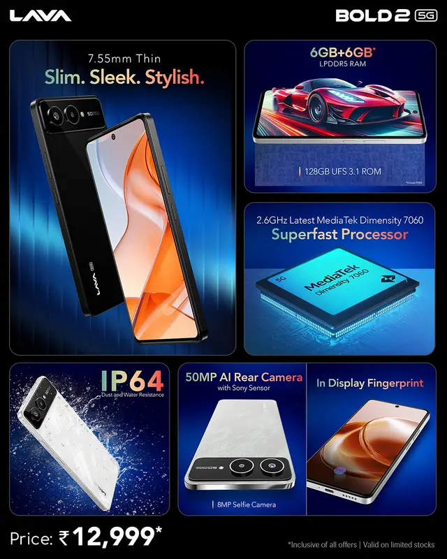 Lava Bold 2 5G Launches in India at INR 12,999
