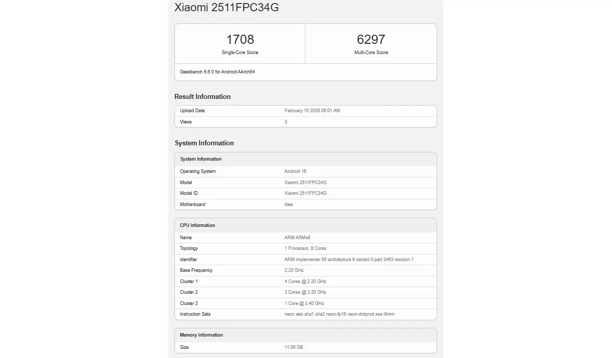 Poco X8 Pro Geekbench Scores Reveal Dimensity 8500 Performance